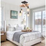 Idegu suspension luminaire vintage industriele27 retro lustre en m�tal et bois lampe de plafond ajustable ...