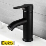 Ideko® robinet de lavabo mélangeur robinet salle de bain standard famille noir Ideko® robinet de lavabo mélangeur robinet salle de bain standard famille noir