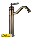 Ideko robinet mitigeur de lavabo laiton salle de bains robinet dvier en laiton antique mitigeur entraxe ...