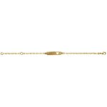 Gourmette enfant - brillaxis - petit coeur plaqu or - longueur 16 cm - raccourcissable  14 cm - jaune ...