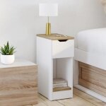 Idmarket lot de 2 tables de chevet anouk 1 tiroir avec niche blanc et bois Idmarket lot de 2 tables de chevet anouk 1 tiroir avec niche blanc et bois