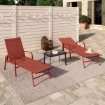 Idmarket lot de 2 transats de jardin inclinables fidji en acier et toile terracotta