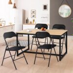 Idmarket lot de 4 chaises pliantes kity noires en pu