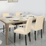 Idmarket lot de 4 chaises polga capitonnes en velours beige pieds noirs