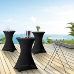 Idmarket lot de 4 tables hautes pliantes 105 cm et 4 housses noires