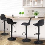 Idmarket lot de 4 tabourets de bar karl design noir pied noir