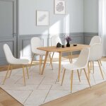 Idmarket lot de 6 chaises dari en tissu bouclette pour salle  manger