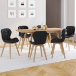 Idmarket lot de 6 chaises robine en pu noires pour salle  manger