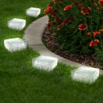Idmarket lot de 8 pavés solaires en verre 4 leds blanches éclairage de jardin Idmarket lot de 8 pavés solaires en verre 4 leds blanches éclairage de jardin