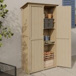 Idmarket armoire de jardin en bois 90 x 50 x 160 cm avec toit inclin� double porte et �tag�res