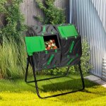 Idmarket bac de compostage rotatif double bac 140l