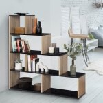 Idmarket bibliothque escalier lina bois faon htre et noir