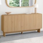 Idmarket buffet 160 cm capucine xxl 4 portes fa�on h�tre design arrondi