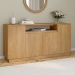 Idmarket buffet 160 cm serena 4 portes avec niche centrale effet bois