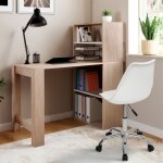 Idmarket bureau bibliothque ben faon htre avec tagres blanches