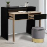 Idmarket bureau extensible max noir et faon htre