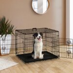 Idmarket cage de transport pour chien taille l / xl 117 x 75 x 81 cm caisse pliante avec poigne et plateau ...