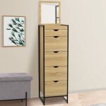 Idmarket chiffonnier 5 tiroirs detroit 40 cm avec miroir meuble dentrée design industriel Idmarket chiffonnier 5 tiroirs detroit 40 cm avec miroir meuble dentrée design industriel