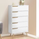 Idmarket chiffonnier 5 tiroirs helsinki 60 cm commode semainier scandinave blanc