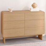 Idmarket commode 6 tiroirs capucine 110 cm fa�on h�tre design arrondi