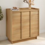 Idmarket commode rosie 3 tiroirs 80 cm fa�on h�tre design minimaliste