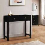 Idmarket console asiatique 1 tiroir yang bois noir