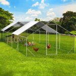Idmarket enclos poulailler 30m parc grillag 10 x 3 m acier galvanis