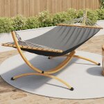 Idmarket hamac xl avec support m�tal effet bois et toile grise