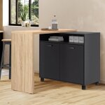 Idmarket ilot rotatif cina meuble de bar pivotant 2 en 1 imitation hêtre et noir Idmarket ilot rotatif cina meuble de bar pivotant 2 en 1 imitation hêtre et noir