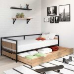Idmarket lit enfant detroit 90 x 190 cm avec tiroir gigogne et rangement style industriel Idmarket lit enfant detroit 90 x 190 cm avec tiroir gigogne et rangement style industriel