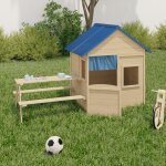 Idmarket maisonnette enfant en bois odyssey cabane de jeux ext�rieure avec table de pique - nique int�gr�e ...