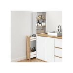 Idmarket meuble colonne salle de bain tomi gain de place desserte 2 niveaux avec tiroirs et 3 �tag�res ...