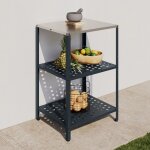 Idmarket meuble de cuisine ext�rieure pareo 2 �tag�res en acier gris anthracite