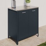 Idmarket meuble de cuisine ext�rieure pareo 2 portes en acier gris anthracite
