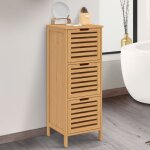 Idmarket meuble dappoint salle de bain bambou bea 3 portes 30 x 30 x 80 cm