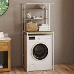 Idmarket meuble tagres dessus machine  laver detroit bois et mtal blanc