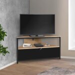 Idmarket meuble tv 100 cm dangle boston avec placard noir design industriel
