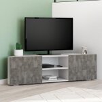 Idmarket meuble tv 110 cm dangle eli blanc portes effet bton