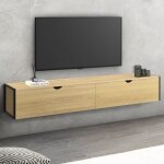 Idmarket meuble tv 180 cm suspendu detroit 2 portes design industriel