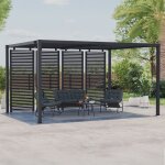 Idmarket pergola bioclimatique lames orientables acier 3x4 m avec persiennes horizontales gris anthracite ...