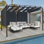 Idmarket pergola édition luxe lames orientables 3x3 m et 4 stores gris anthracite Idmarket pergola édition luxe lames orientables 3x3 m et 4 stores gris anthracite