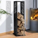Idmarket range bche vertical acier noir motif arbre h. 112 cm