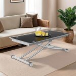 Idmarket table basse fixe relevable en table à manger rectangulaire urbana plateau verre trempé pied ... Idmarket table basse fixe relevable en table à manger rectangulaire urbana plateau verre trempé pied ...