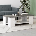 Idmarket table basse rectangulaire eli blanche plateau effet béton Idmarket table basse rectangulaire eli blanche plateau effet béton