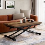 Idmarket table basse extensible relevable en table à manger rectangulaire urbana plateau bois foncé pied ... Idmarket table basse extensible relevable en table à manger rectangulaire urbana plateau bois foncé pied ...