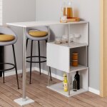 Idmarket table haute de bar bistrot karl 2 personnes blanc Idmarket table haute de bar bistrot karl 2 personnes blanc