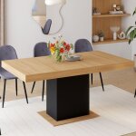 Idmarket table � manger extensible rectangle eden 4 - 6 personnes bois et noir 120 - 160 cm