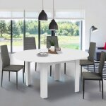 Idmarket table à manger extensible ronde dona 4 - 8 personnes blanc 110 - 150 cm Idmarket table à manger extensible ronde dona 4 - 8 personnes blanc 110 - 150 cm