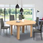 Idmarket table  manger extensible ronde dona 4 - 8 personnes faon htre 110 - 150 cm