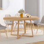 Idmarket table � manger extensible ronde selma 4 - 8 personnes bois effet h�tre 110 - 150 cm